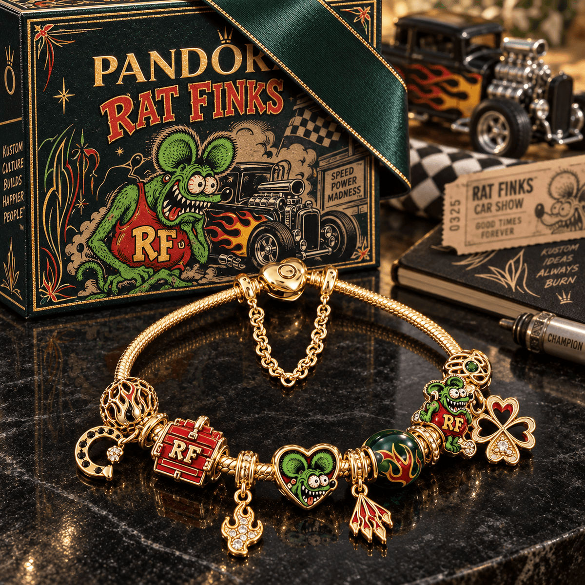 RFK Gold Charm Bracelet Set PTKL