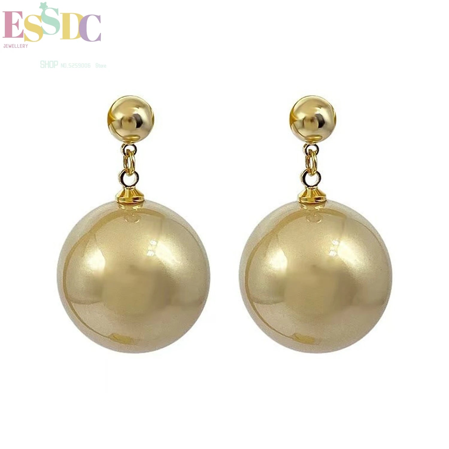Large Pearl Earrings For Women Elegant Unique Metal Ear Studs Instagram Style Minimalist Statement Jewelry